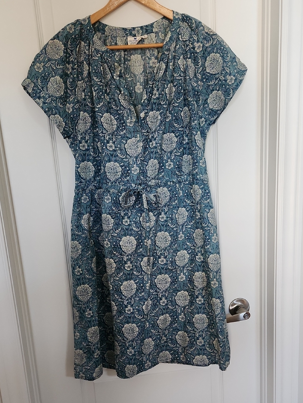 XL Alchemy Blue Floral Summer Dress 100% Cotton